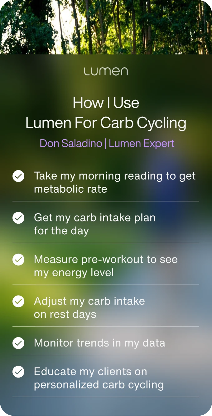 carb cycling exercise planner