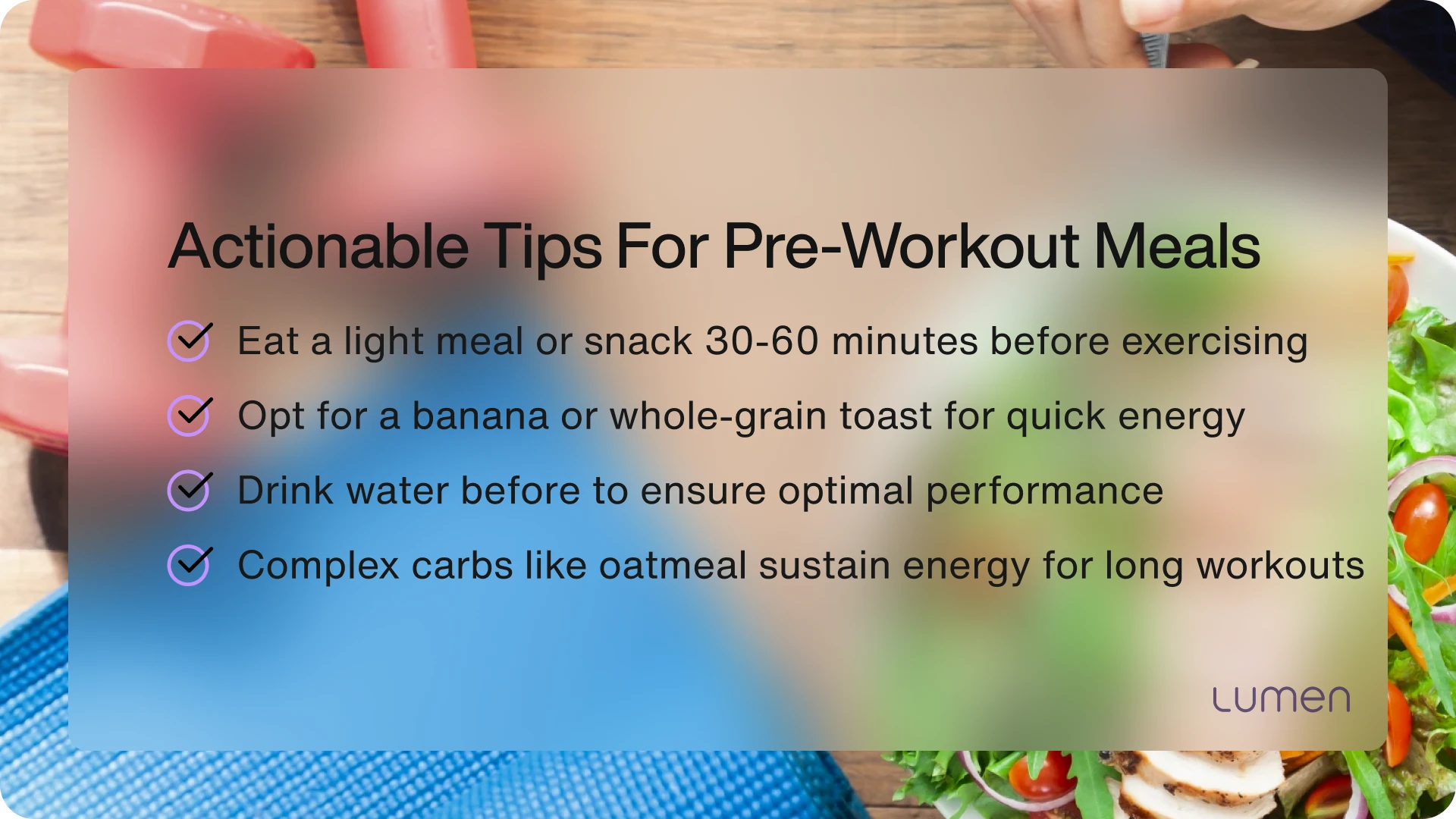 pre workout meals tips
